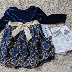 Navy Dress with Bloomers